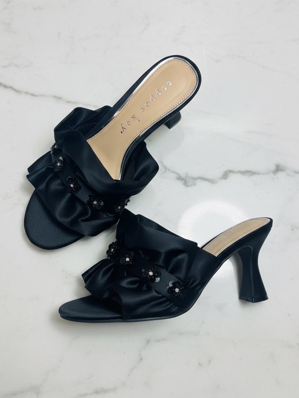 Copper Key Elegant Black Heels